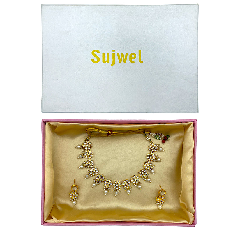 Sujwel Necklace Set with Earrings, for Girls and Women (08-0499)