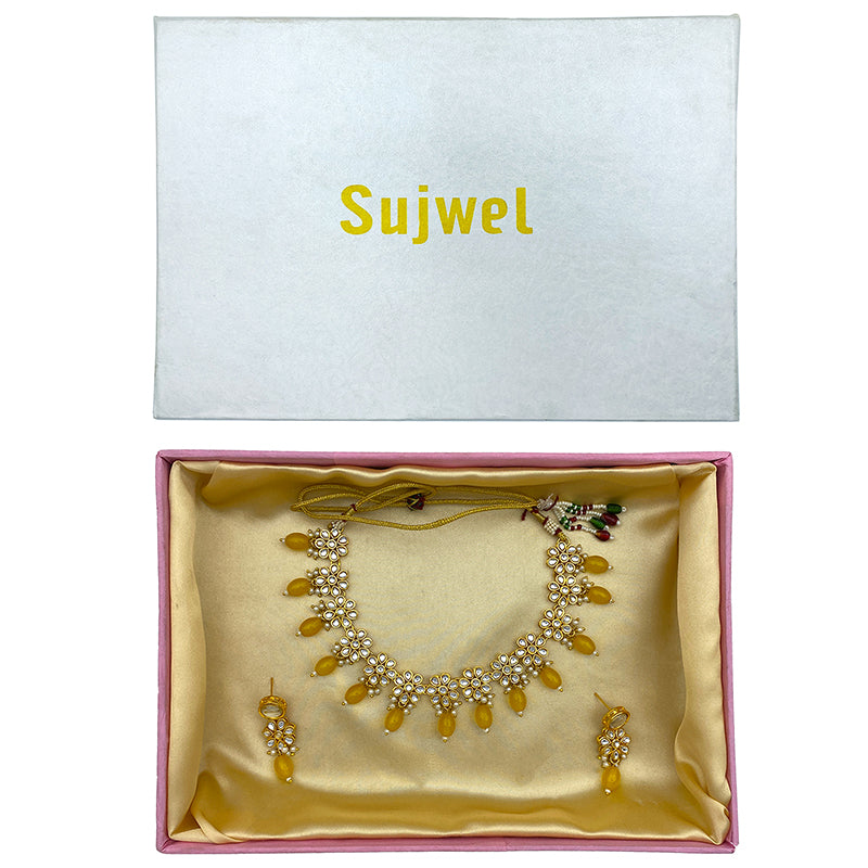 Sujwel Necklace Set with Earrings, for Girls and Women (08-0499)