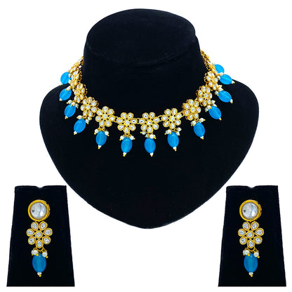 Sujwel Necklace Set with Earrings, for Girls and Women (08-0499)