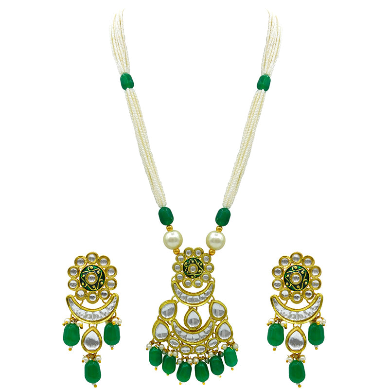 Sujwel Kundan Meenakari Mala Set (08-0484)