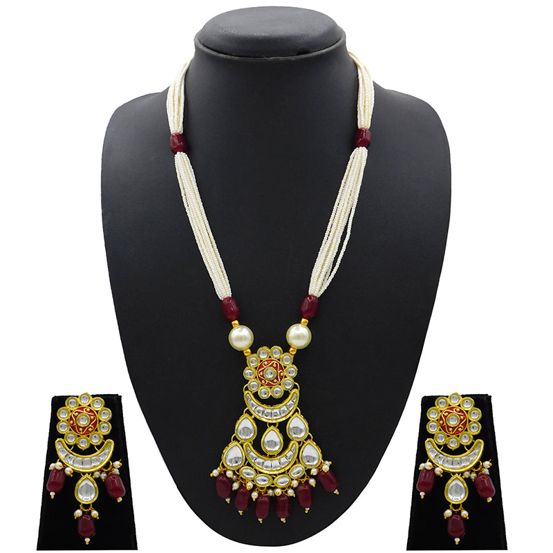 Sujwel Kundan Meenakari Mala Set (08-0484)