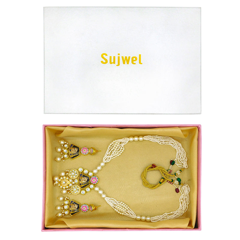 Sujwel Kundan Meenakari Mala Set (08-0485)