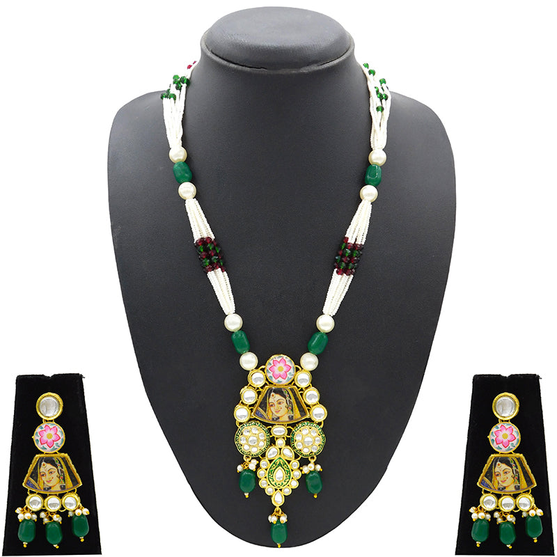 Sujwel Kundan Meenakari Mala Set (08-0485)