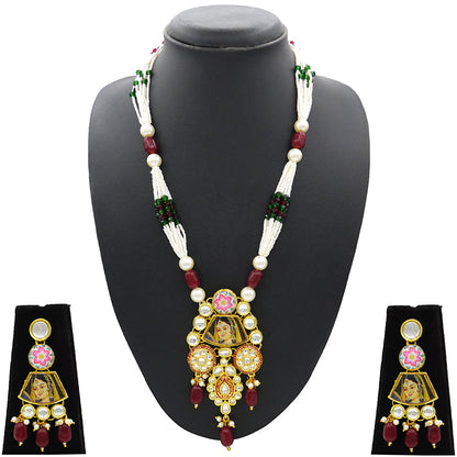 Sujwel Kundan Meenakari Mala Set (08-0485)