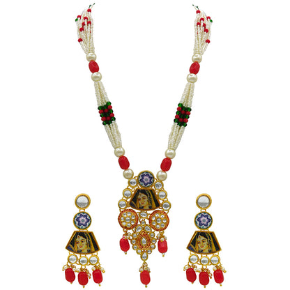 Sujwel Kundan Meenakari Mala Set (08-0485)