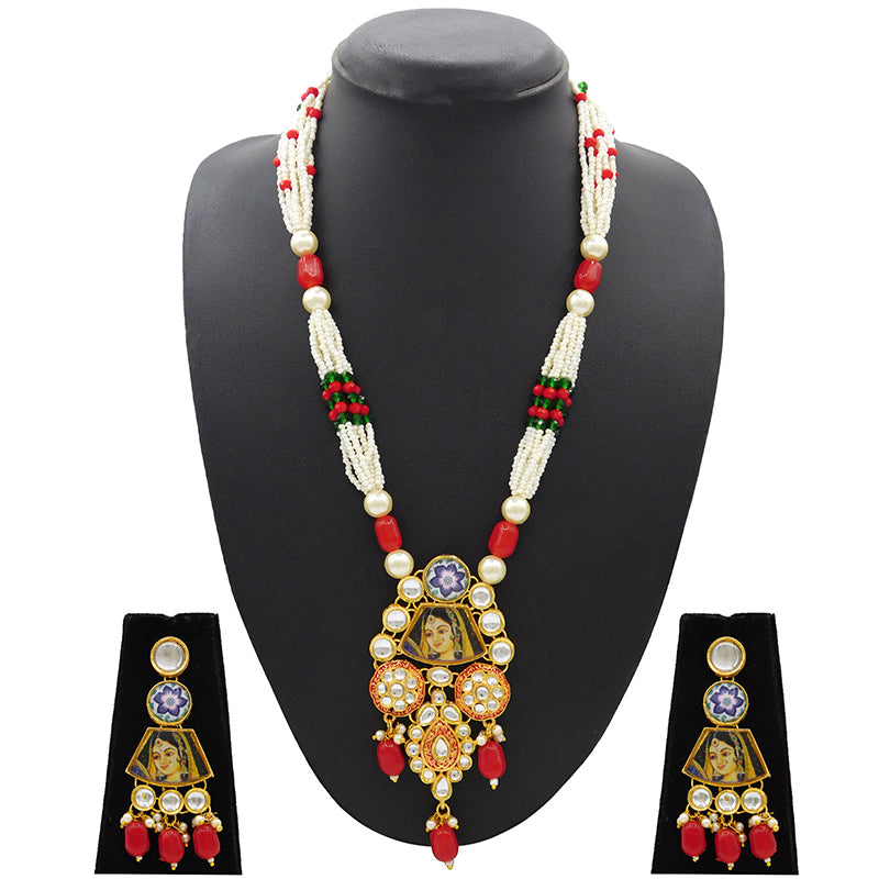 Sujwel Kundan Meenakari Mala Set (08-0485)