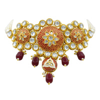 Thumbnail for Sujwel Gold Kundan Mina Jewellery Set (SUJ08-0481)