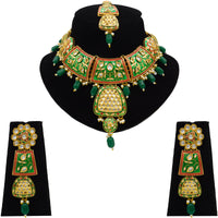 Thumbnail for Sujwel Gold Kundan Mina Jewellery Set - Sujwel