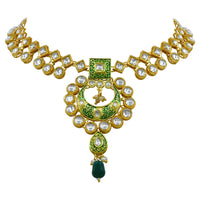 Thumbnail for Sujwel Gold Kundan Mina Jewellery Set (08-0462)