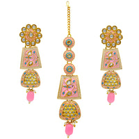 Thumbnail for Sujwel Gold Kundan Mina Jewellery Set (08-0467)