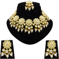 Thumbnail for Sujwel Gold Kundan Mina Jewellery Set (08-0478)