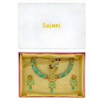 Thumbnail for New Sujwel Hathi Dant Gold Necklace Set (08-0475)