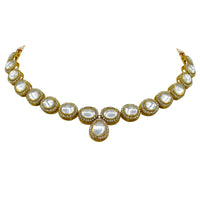 Thumbnail for Gold-Plated Kundan Necklace and Earrings (08-0488)