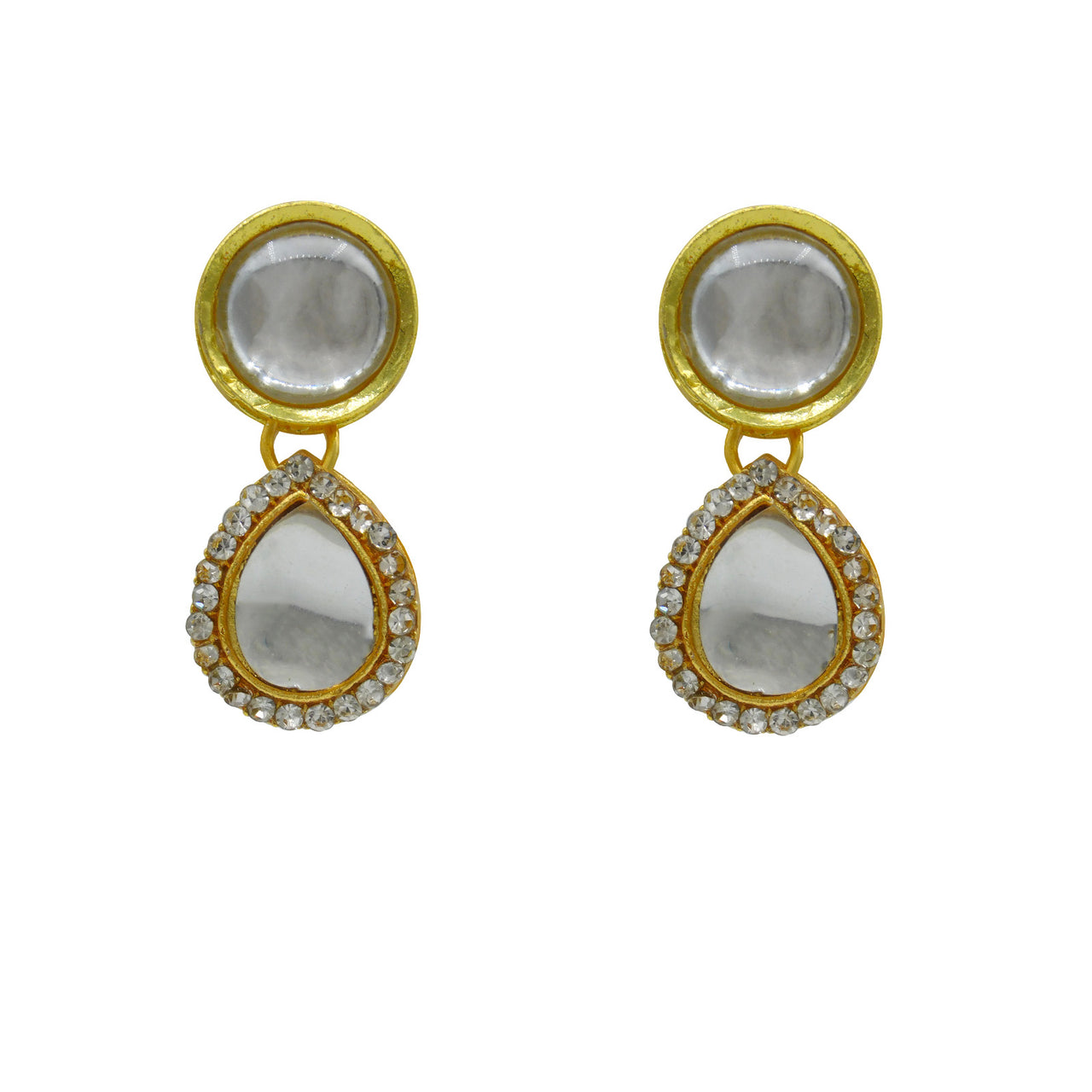 Gold-Plated Kundan Necklace and Earrings (08-0488)