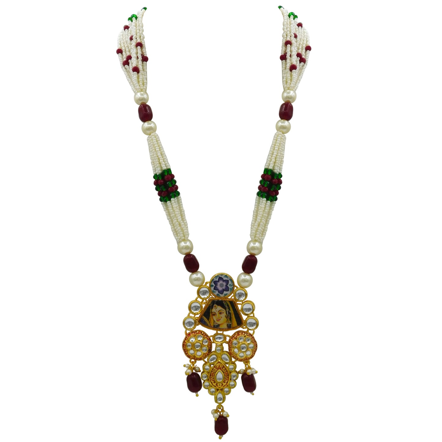 Sujwel Kundan Meenakari Mala Set (08-0485)