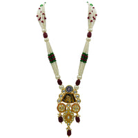 Thumbnail for Sujwel Kundan Meenakari Mala Set (08-0485)