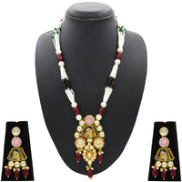 Thumbnail for Sujwel Kundan Meenakari Mala Set (08-0485)