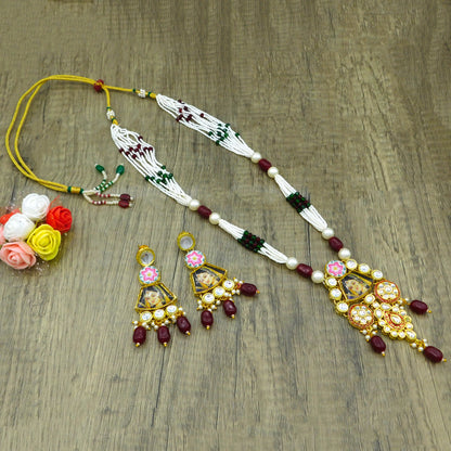 Sujwel Kundan Meenakari Mala Set (08-0485)