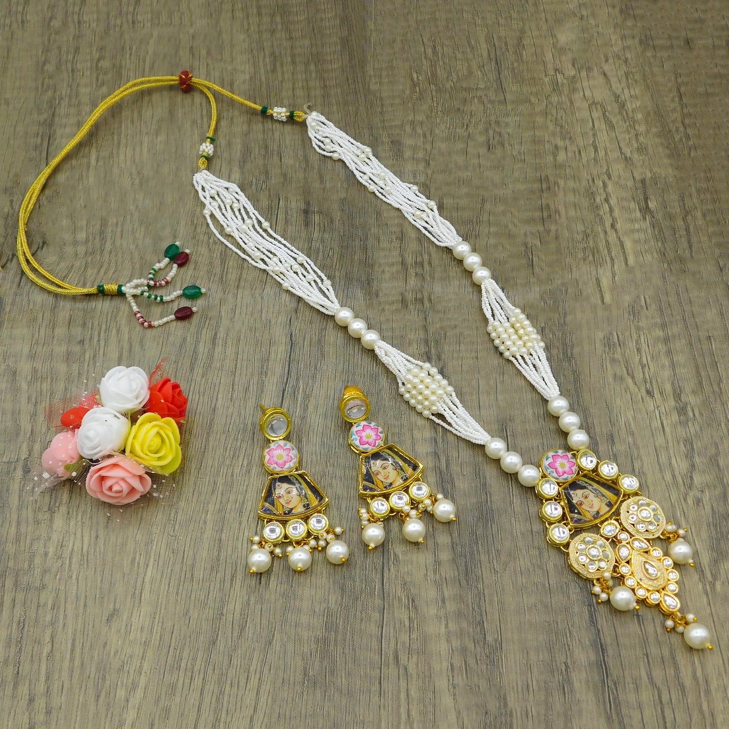 Sujwel Kundan Meenakari Mala Set (08-0485)