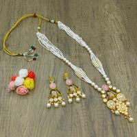 Thumbnail for Sujwel Kundan Meenakari Mala Set (08-0485)