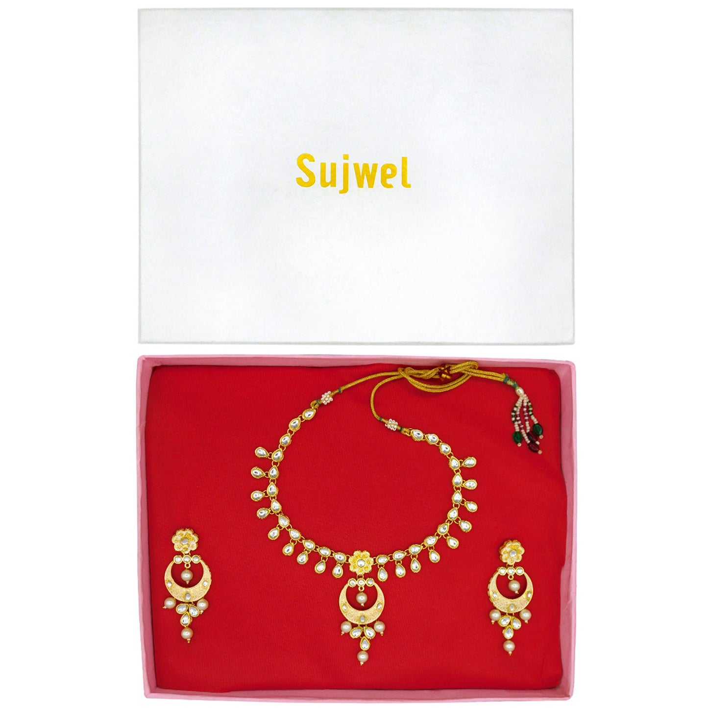 Sujwel Kundan Mina jewellery set (08-0461)