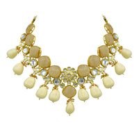 Thumbnail for Sujwel Gold Plated Kundan Design Choker Necklace Set For Women (08-0441)
