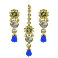 Thumbnail for Sujwel Gold Plated Kundan Design Choker Necklace Set (08-0442)