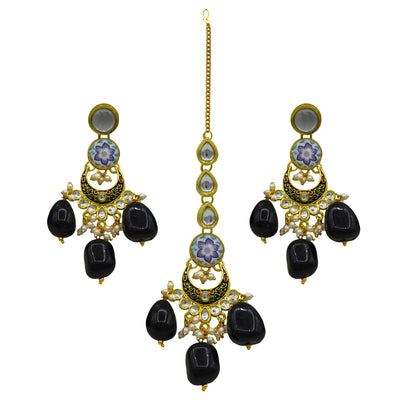 Sujwel Kundan and Meenakari with Floral Chokar Necklace Set (08-0453)