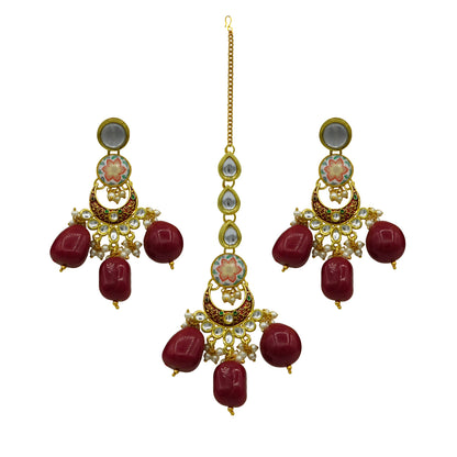 Sujwel Kundan and Meenakari with Floral Chokar Necklace Set (08-0453)