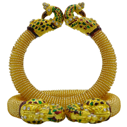 Sujwel Gold-Plated Gold Plated Bangles for Women (10-0203)