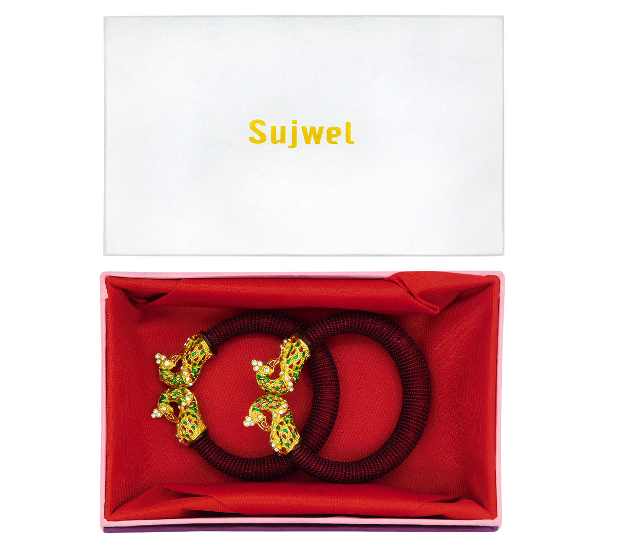 Sujwel Gold-Plated Gold Plated Bangles for Women (10-0203)