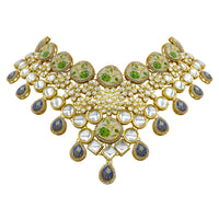 Thumbnail for Sujwel Gold Plated Kundan Design Choker Necklace Set For Women (08-0455) - Sujwel