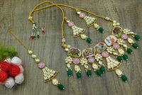 Thumbnail for Personalized Sujwel Kundan Choker Necklace Set (SUJP01) - Sujwel