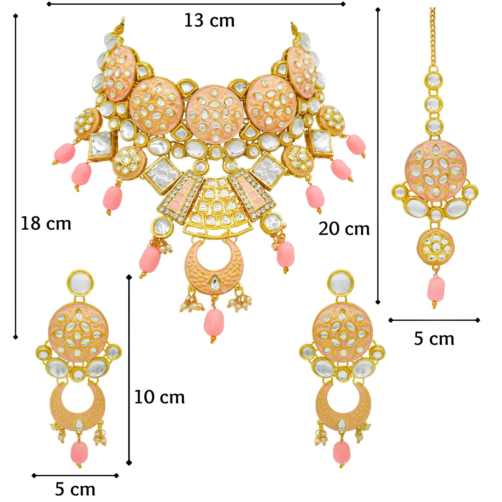 Sujwel Kundan and Meenakari Necklace Set (08-0311) - Sujwel