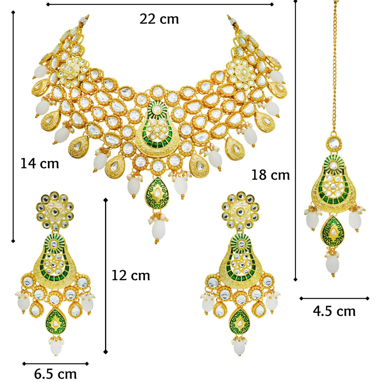 Sujwel Kundan and Meenakari Necklace Set (08-0277) - Sujwel