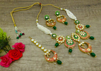 Thumbnail for Sujwel Gold Plated Meenakari Choker Necklace Set (08-0230) - Sujwel