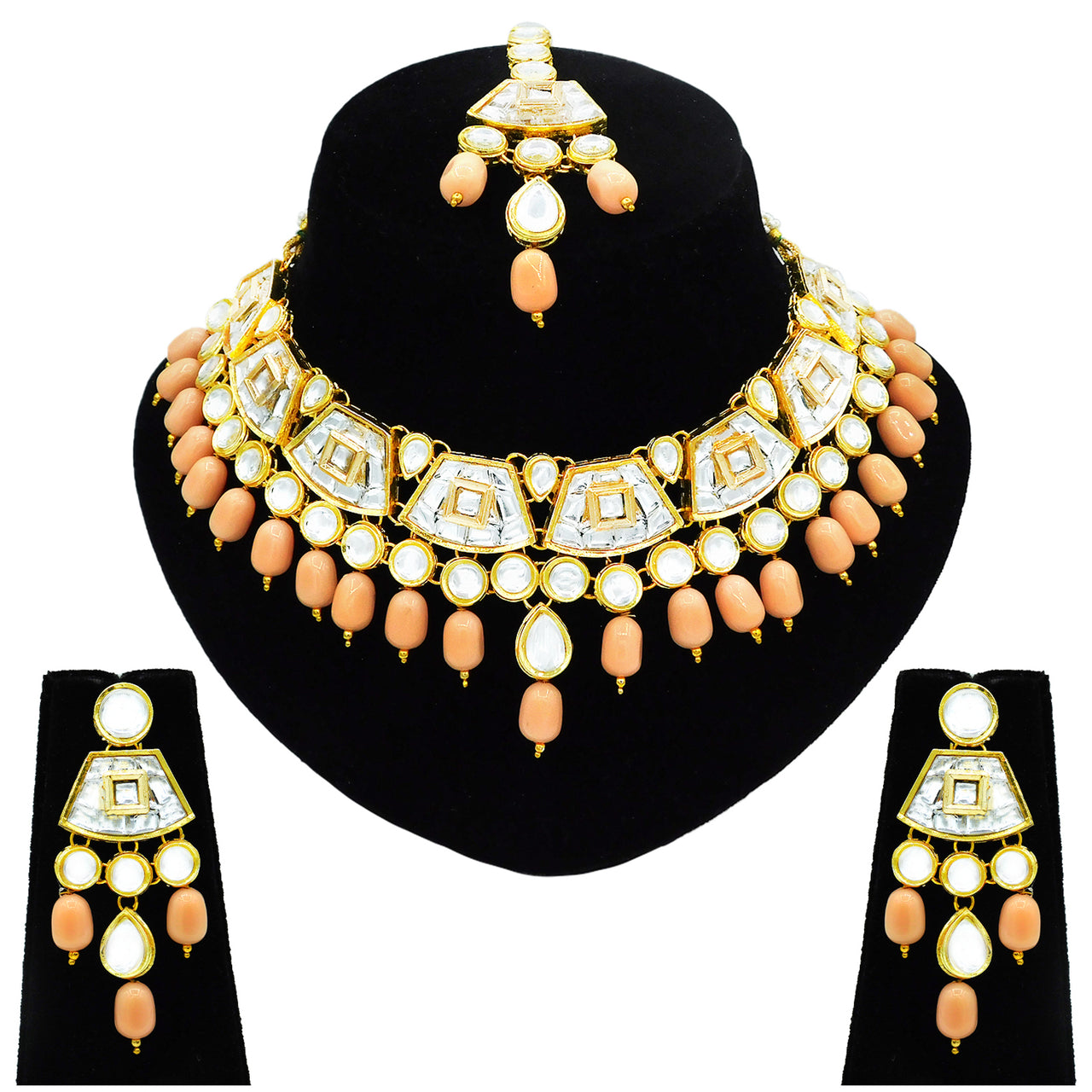 Sujwel Gold Kundan Choker Necklace For Women (08-0106) - Sujwel