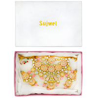 Thumbnail for Sujwel Kundan and Meenakari Necklace Set (08-0311) - Sujwel